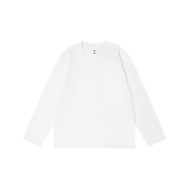 Unisex Retro 100% Pure Cotton Heavyweight Plant-Dyed Long Sleeve Crewneck T-Shirt