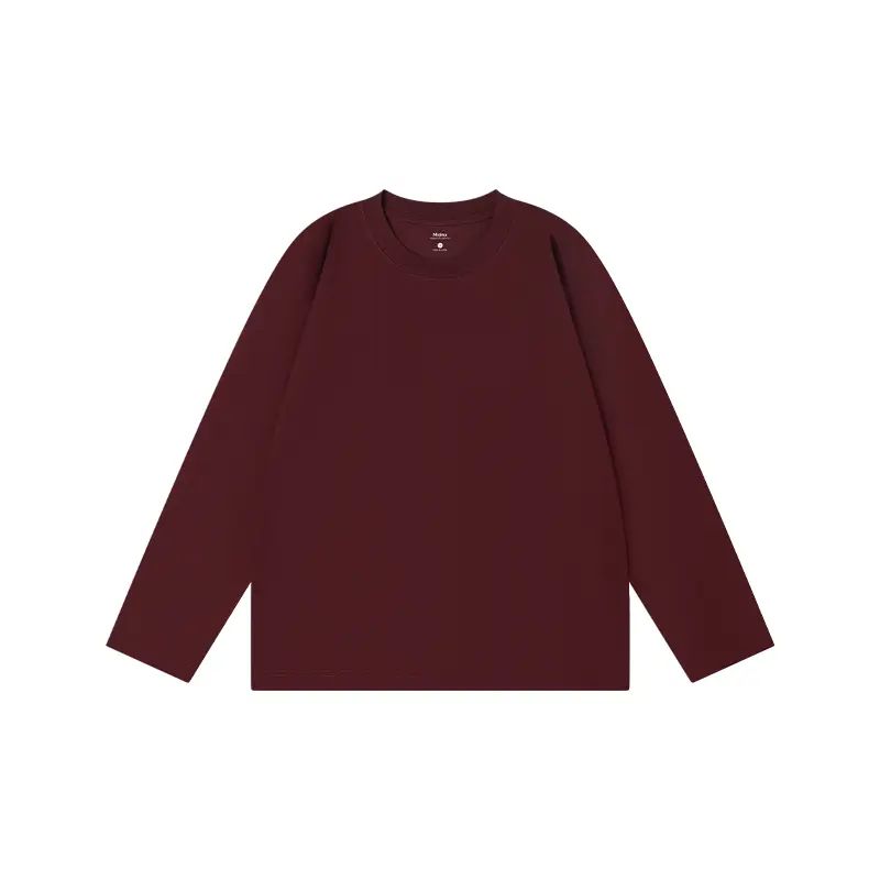 Unisex Retro 100% Pure Cotton Heavyweight Plant-Dyed Long Sleeve Crewneck T-Shirt