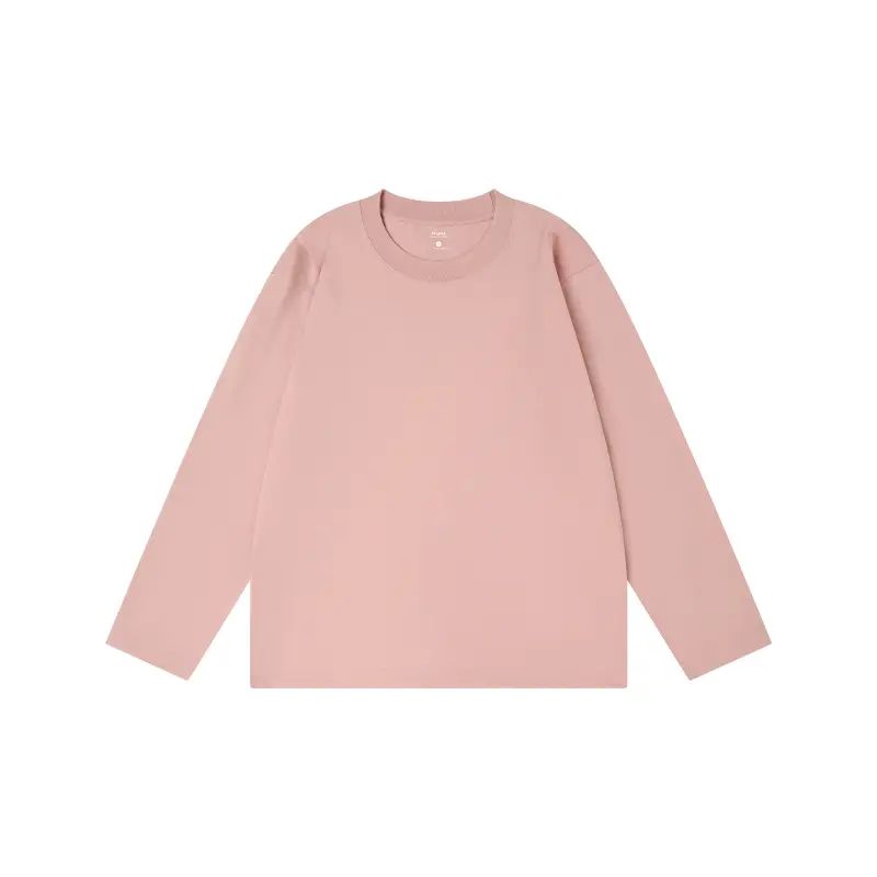 Unisex Retro 100% Pure Cotton Heavyweight Plant-Dyed Long Sleeve Crewneck T-Shirt
