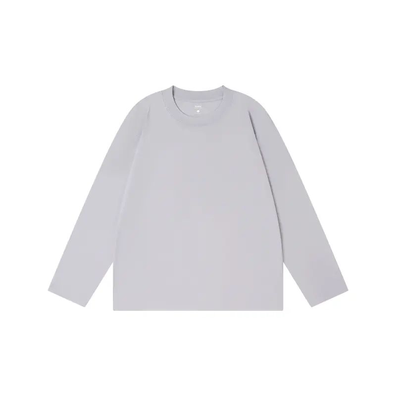 Unisex Retro 100% Pure Cotton Heavyweight Plant-Dyed Long Sleeve Crewneck T-Shirt