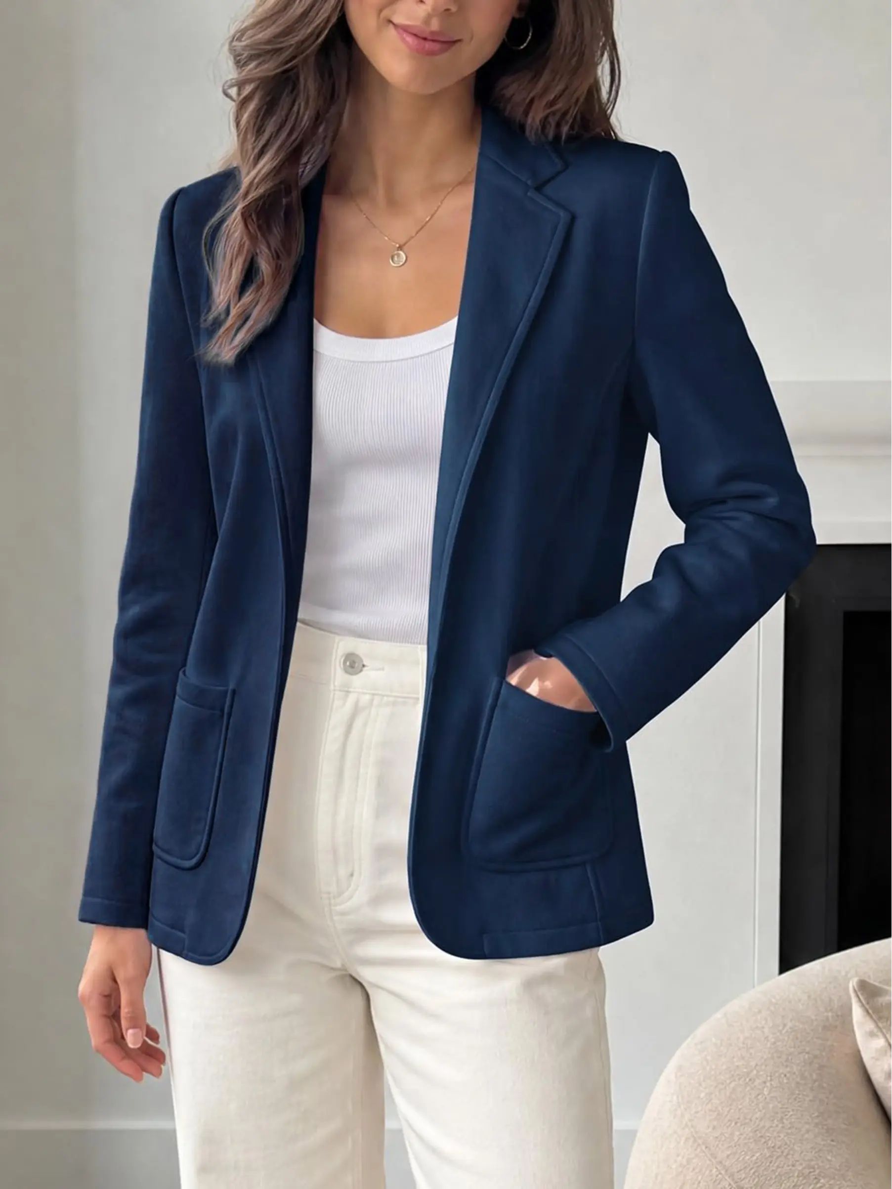 Women's Stand-Collar Sweat-Style Blazer