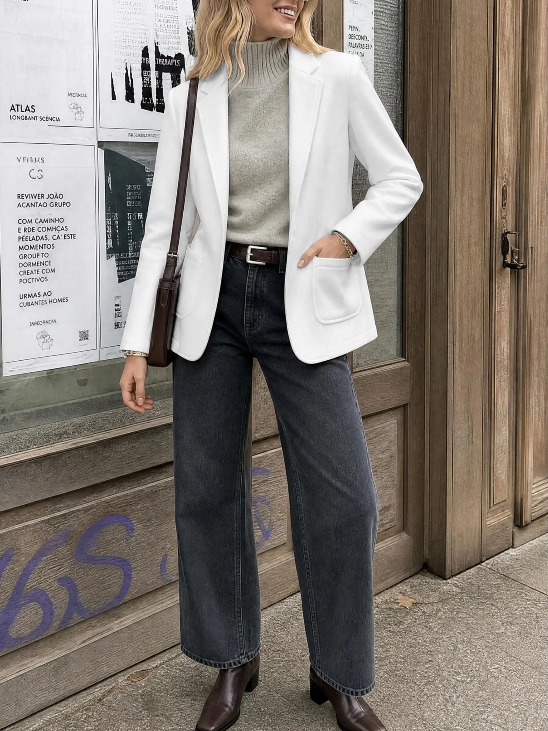 Women's Stand-Collar Sweat-Style Blazer