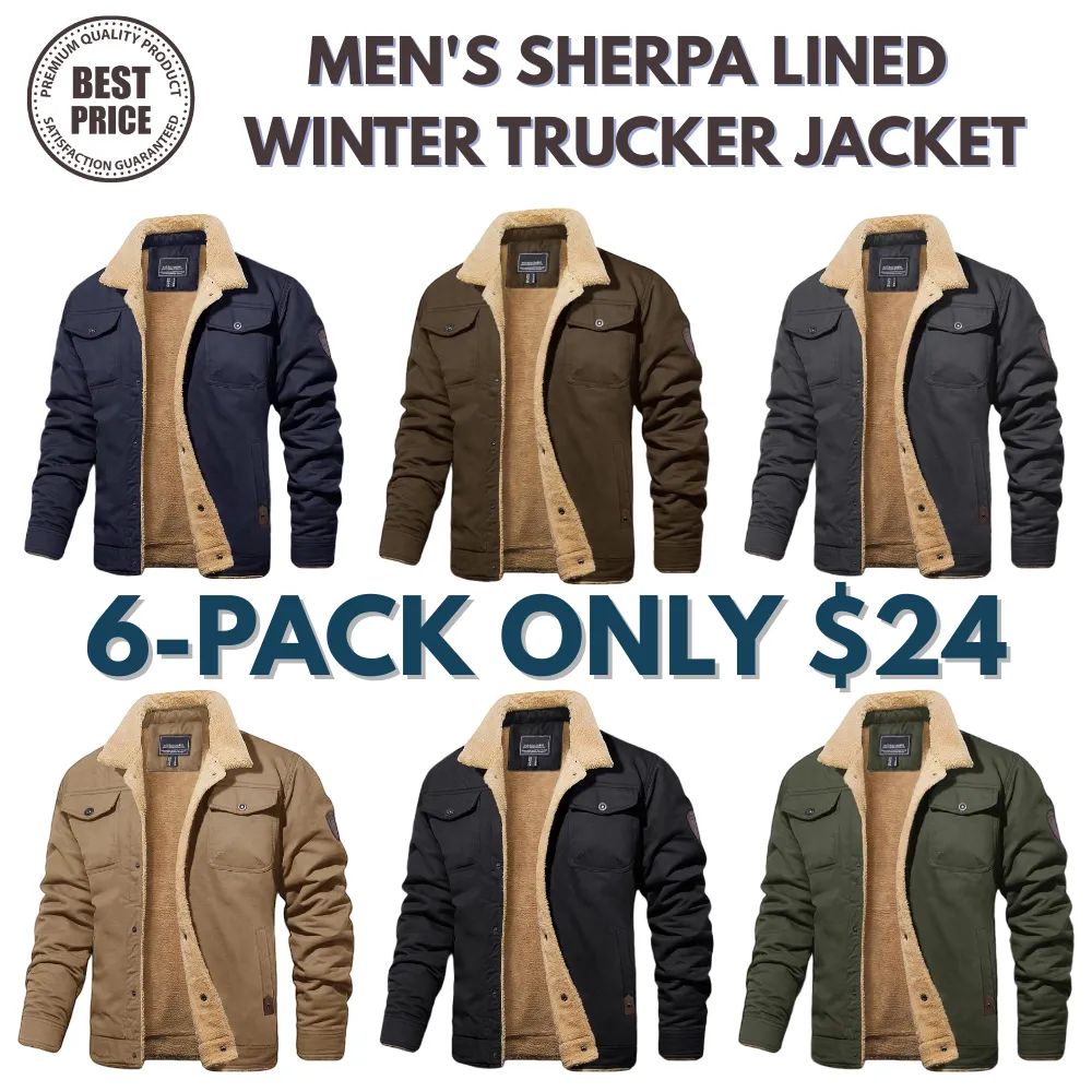 Men's Sherpa Lined Winter Trucker Jacket