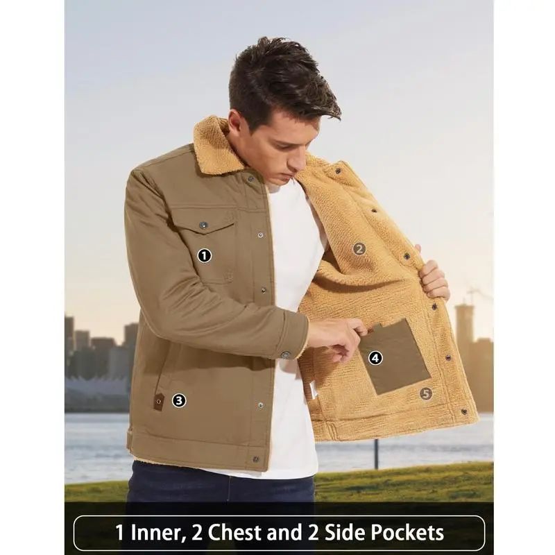 Men's Sherpa Lined Winter Trucker Jacket