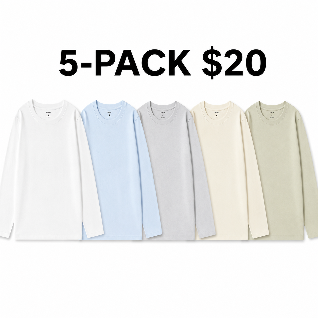 Unisex Retro 100% Pure Cotton Heavyweight Plant-Dyed Long Sleeve Crewneck T-Shirt