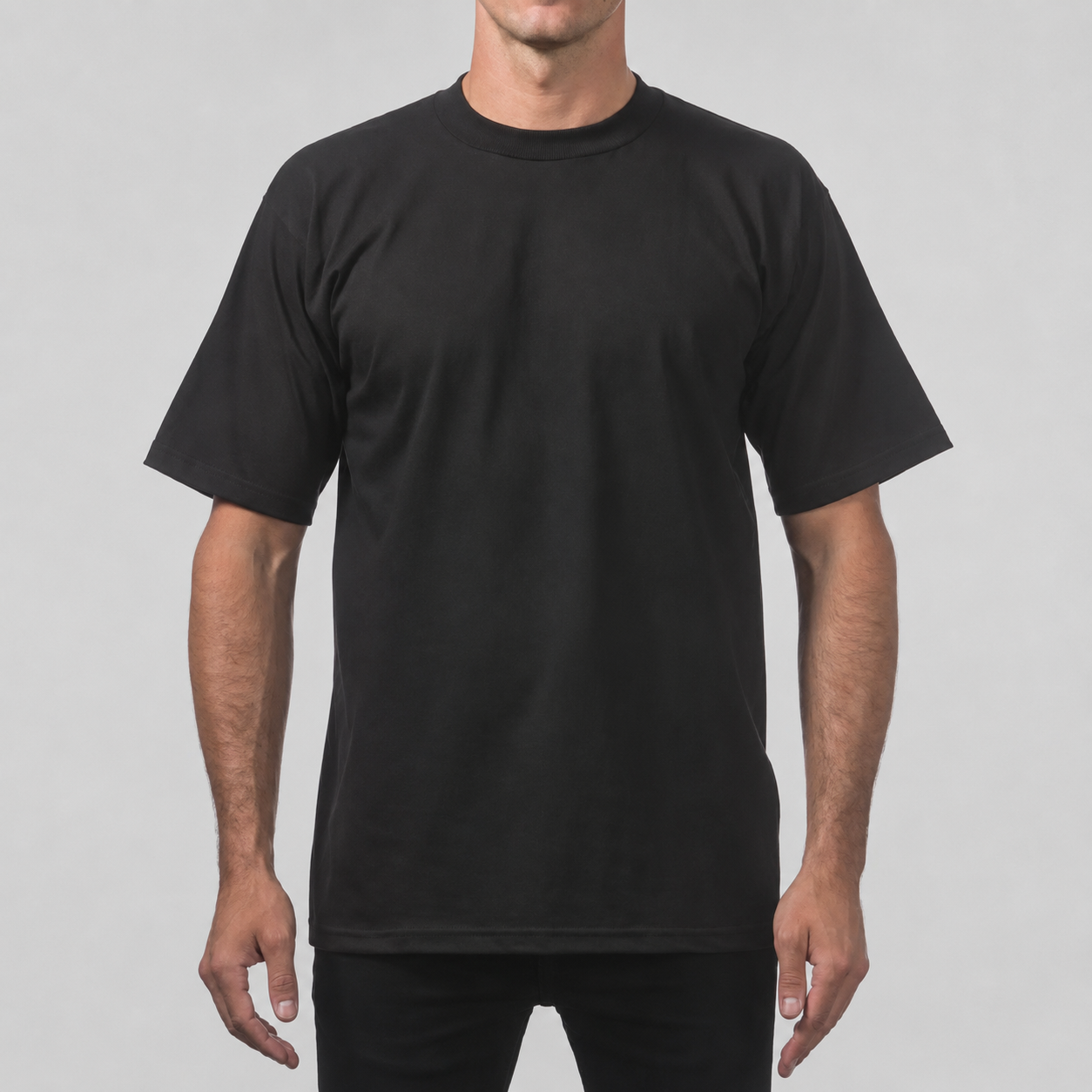 Men's Heavyweight Cotton Short Sleeve T-Shirt - Classic Plain Solid Basic Tee, Big & Tall Sizes XS-5XL