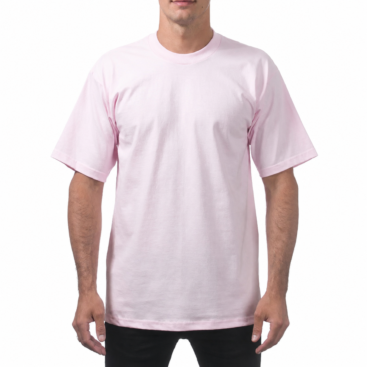 Men's Heavyweight Cotton Short Sleeve T-Shirt - Classic Plain Solid Basic Tee, Big & Tall Sizes XS-5XL