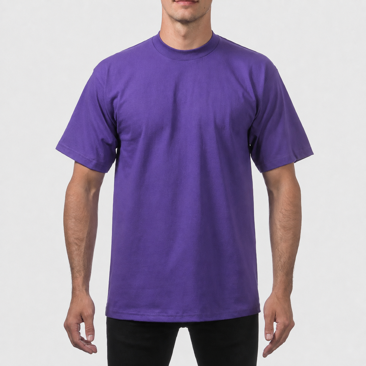 Men's Heavyweight Cotton Short Sleeve T-Shirt - Classic Plain Solid Basic Tee, Big & Tall Sizes XS-5XL