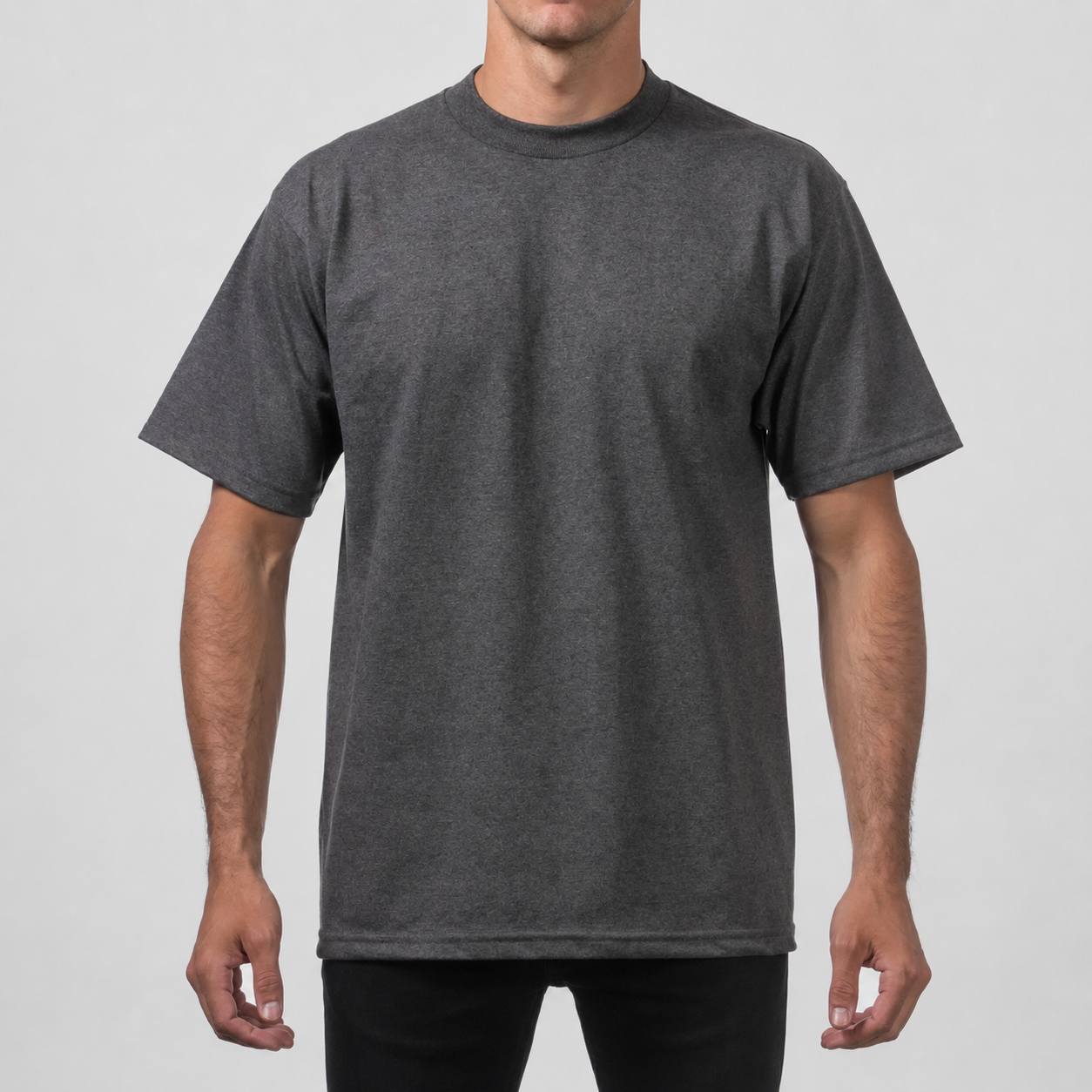 Men's Heavyweight Cotton Short Sleeve T-Shirt - Classic Plain Solid Basic Tee, Big & Tall Sizes XS-5XL
