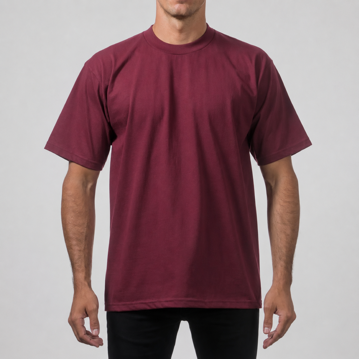 Men's Heavyweight Cotton Short Sleeve T-Shirt - Classic Plain Solid Basic Tee, Big & Tall Sizes XS-5XL