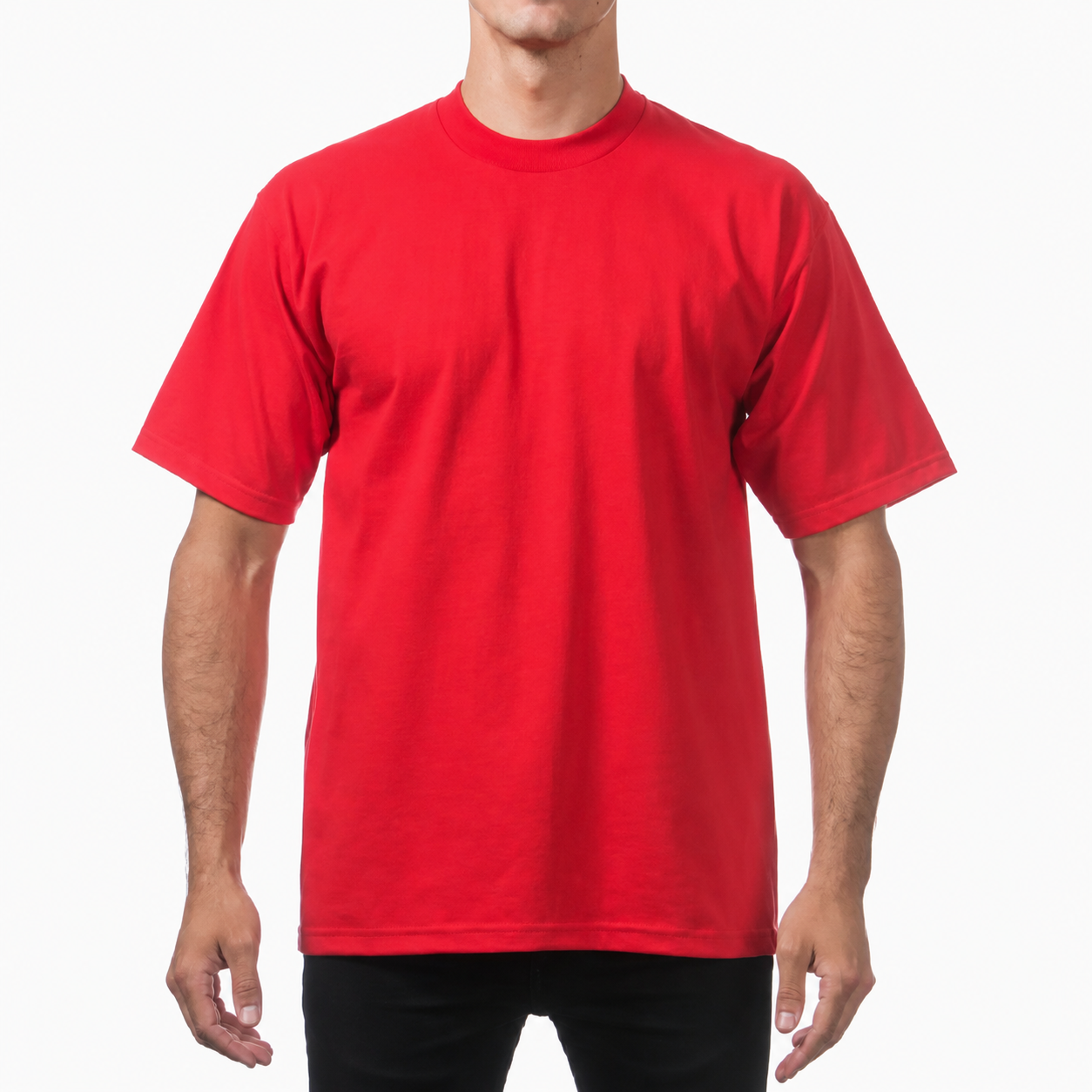 Men's Heavyweight Cotton Short Sleeve T-Shirt - Classic Plain Solid Basic Tee, Big & Tall Sizes XS-5XL