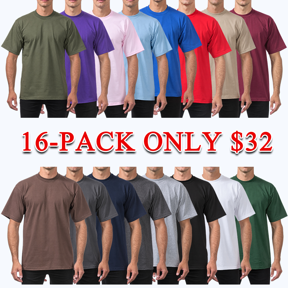 Men's Heavyweight Cotton Short Sleeve T-Shirt - Classic Plain Solid Basic Tee, Big & Tall Sizes XS-5XL