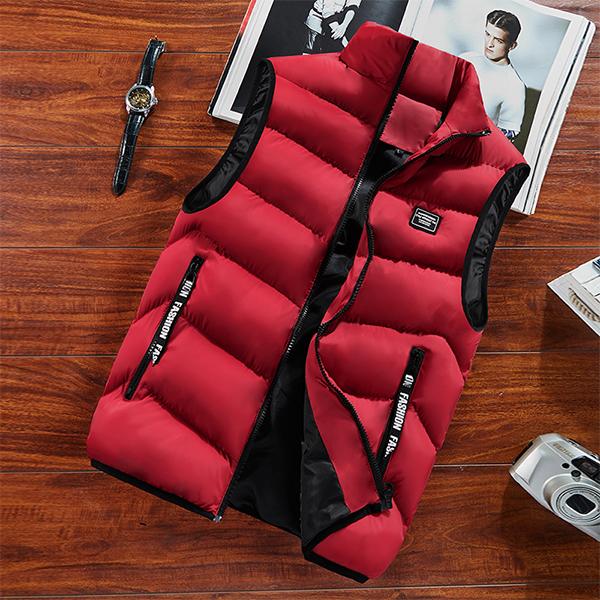 Men&rsquo;s Fitted Stand Collar Sleeveless Polyester Cargo Vest with Zippered Pockets - Lightweight, Windproof Fabric Outfit for Daily Commuting, Outdoor Sports - Aesthetic, Minimalist Menswear Casual Top, Outfits, Print,sohochic