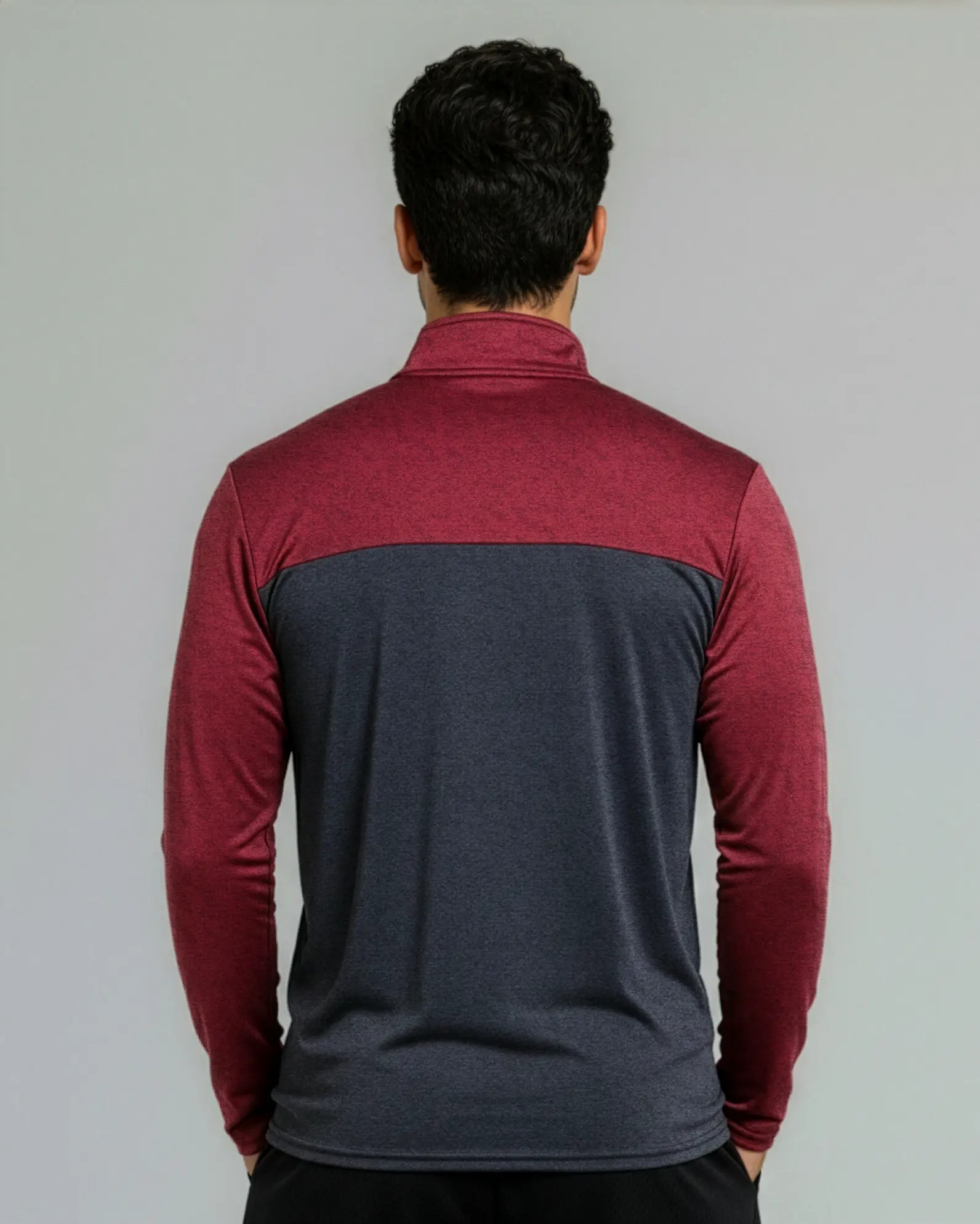 Men’s Dry‑Fit Performance Quarter Zip Long Sleeve Pullover, Quick Dry Athletic Active Top