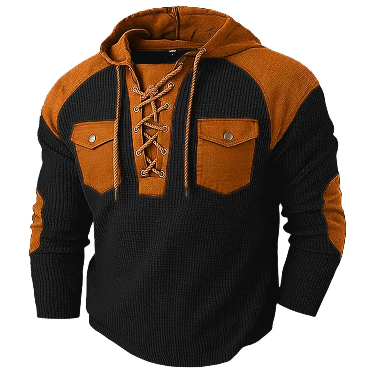 Men's Autumn Winter Casual Hooded Sweatshirt, Classic Solid Drawstring Hoodie with Side Pockets