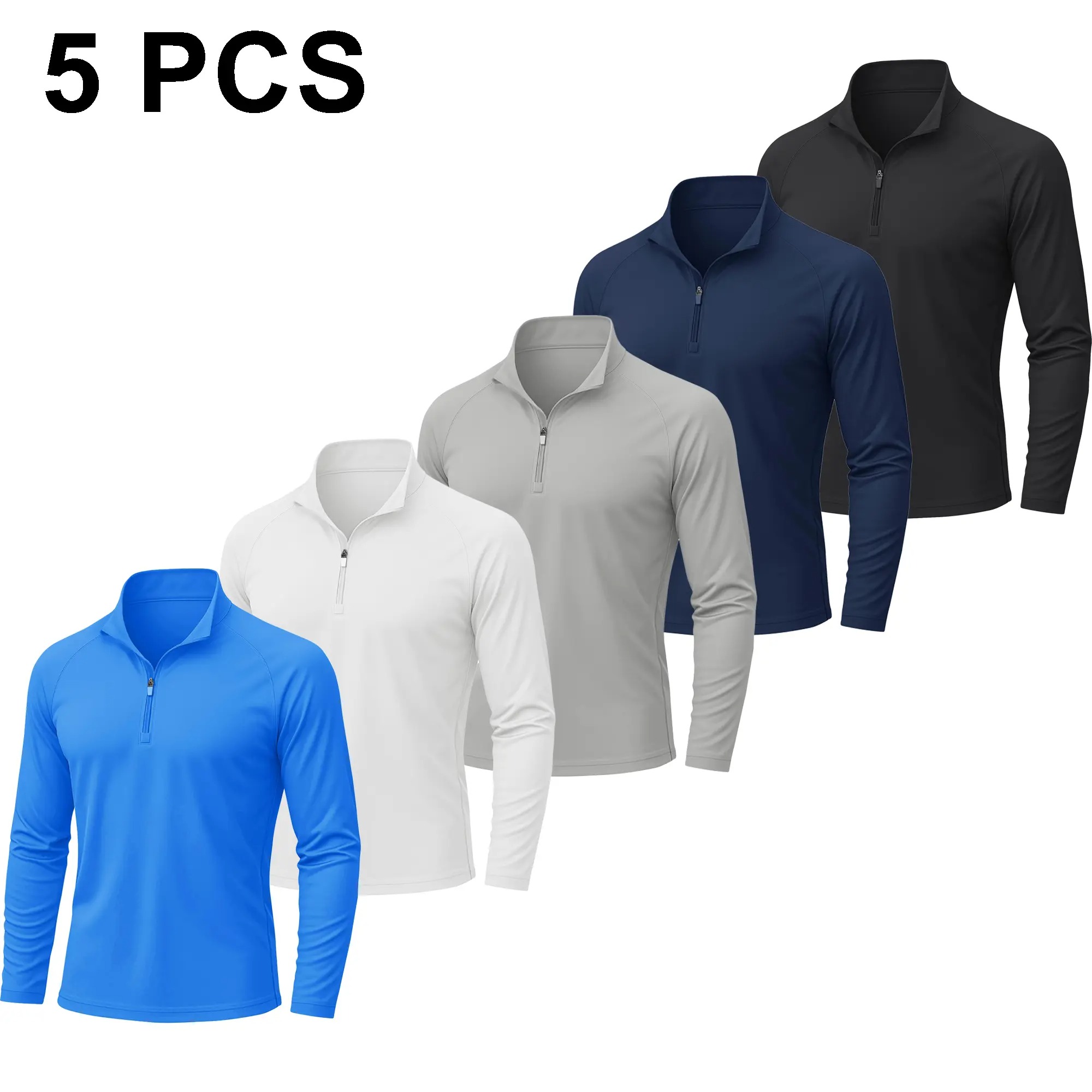 Men's UPF 50+ Quick Dry 1/4 Zip Long Sleeve Shirts, Lightweight Athletic Rashguard Tops, Soho Chic Casual Outdoor Sport Shirts