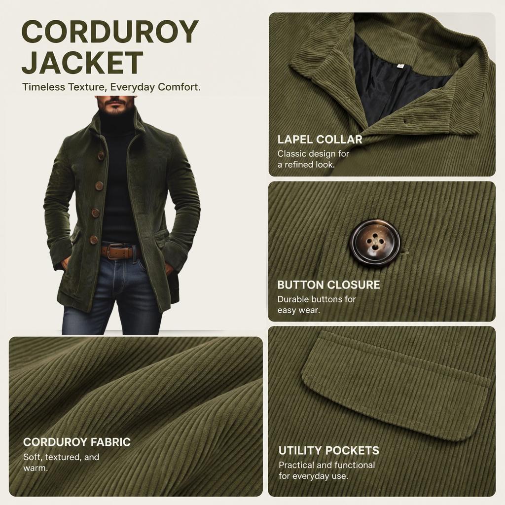 Mens Solid Color Stand Collar Buttons Pockets Jacket Cardigan Suit For Spring Autumn Daily Business Casual Commute Outdoor Dating Travel Everyday Male Fashion Suit Jacket Outfit Formal Menswear