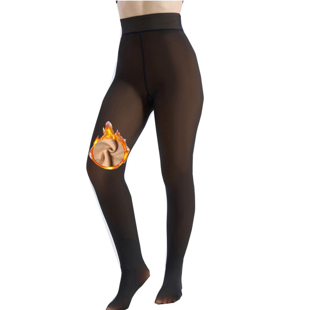 EOJN Women's Fleece Lined Tights Fake Translucent Warm Thermal Pantyhose Fake Sheer Thick Leggings Ladies Under Dress for Winter with Plush Inner Layer,High quality  Faux fur Tights,Soft and Breathable,Hight Stretch,Everyday,Minimalist,Slim.