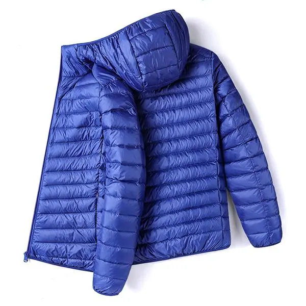 Men&rsquo;s Glossy Hooded Cotton-Blend Jacket - Menswear Tops, Plain Stylish Lightweight Padded Zip-Up Windproof Outerwear, Suitable for Commuting, Outdoor Activities