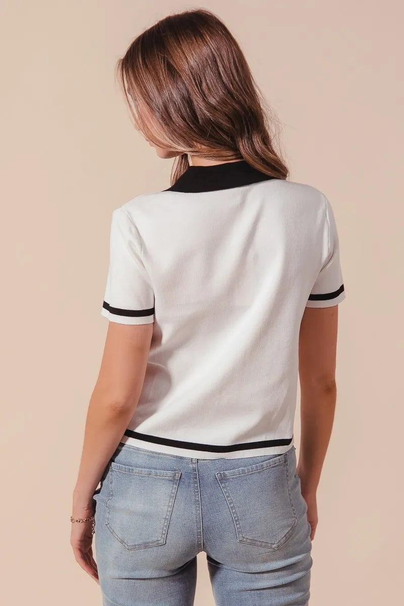 Button Down Knitted Sweater Shirt Top