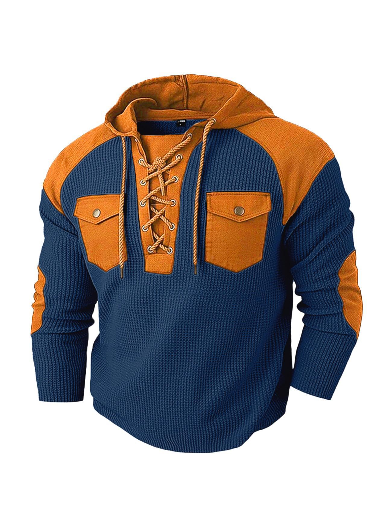 Men's hooded sweatshirt, new for autumn/winter, casual men's hoodie with drawstring and pockets