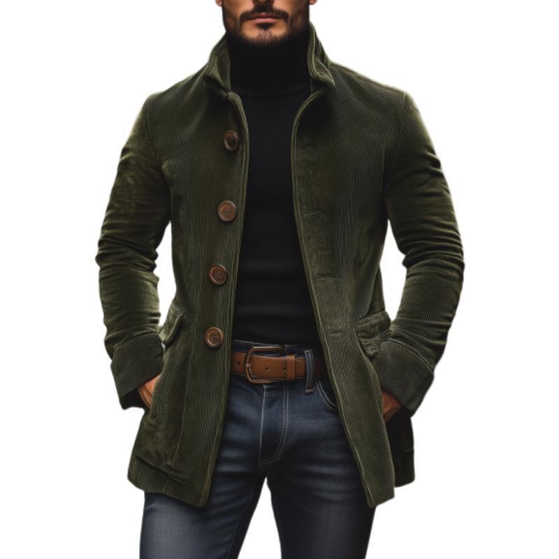 Mens Solid Color Stand Collar Buttons Pockets Jacket Cardigan Suit For Spring Autumn Daily Business Casual Commute Outdoor Dating Travel Everyday Male Fashion Suit Jacket Outfit Formal Menswear