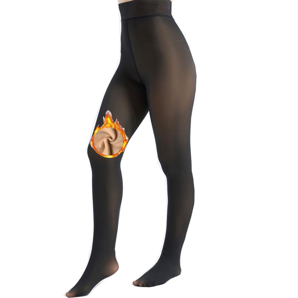 EOJN Women's Fleece Lined Tights Fake Translucent Warm Thermal Pantyhose Fake Sheer Thick Leggings Ladies Under Dress for Winter with Plush Inner Layer,High quality  Faux fur Tights,Soft and Breathable,Hight Stretch,Everyday,Minimalist,Slim.