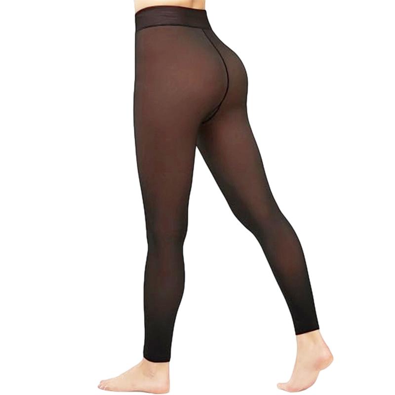 EOJN Women's Fleece Lined Tights Fake Translucent Warm Thermal Pantyhose Fake Sheer Thick Leggings Ladies Under Dress for Winter with Plush Inner Layer,High quality  Faux fur Tights,Soft and Breathable,Hight Stretch,Everyday,Minimalist,Slim.