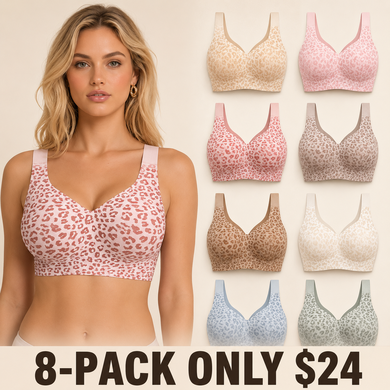 Women’s Classic Wireless T‑Shirt Jelly Bra, Full Coverage Smooth Support Bra for All‑Day Everyday Comfort
