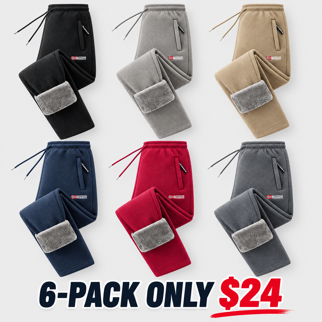 Men's Fleece Lined Winter Athletic Pants, Elastic Drawstring Warm Casual Long Pants with Pockets, Comfort Thick Thermal Joggers
