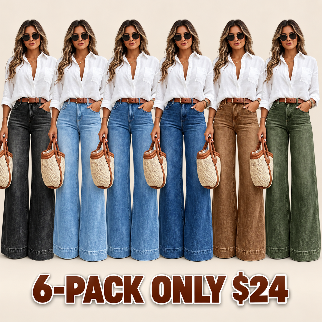 Women's High Waist Elastic Jeans, Casual Loose Fit Plain Unlined Denim Pants, Slimming Comfort Versatile All-Season Daily Trousers