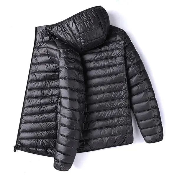 Menswear Tops, Plain Stylish Lightweight Padded Zip-Up Windproof Outerwear