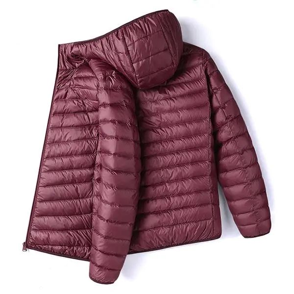 Menswear Tops, Plain Stylish Lightweight Padded Zip-Up Windproof Outerwear