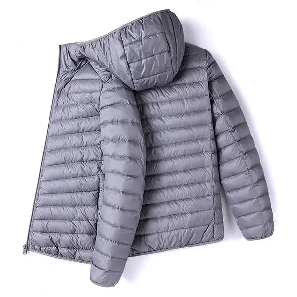 Menswear Tops, Plain Stylish Lightweight Padded Zip-Up Windproof Outerwear