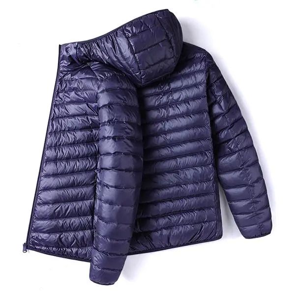 Menswear Tops, Plain Stylish Lightweight Padded Zip-Up Windproof Outerwear