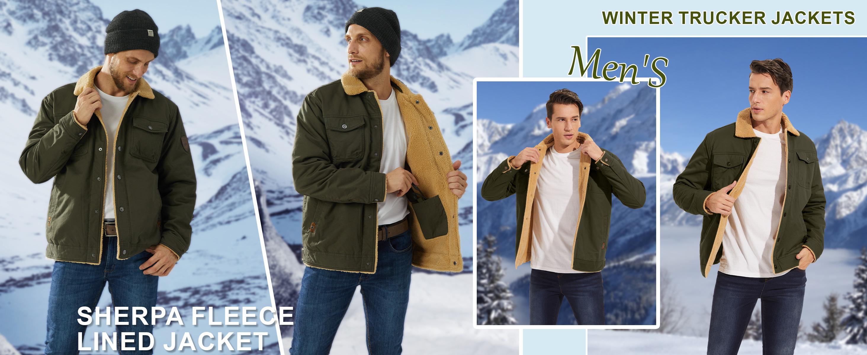MAGCOMSEN Men's Sherpa Lined Soft Fabric Longsleeves Winter Trucker Cargo Jacket, Warm Multi-Pocket Collared Cotton Fleece Coats, Casual Outdoor Menswear Tops (Khaki Beige),sohochic MAGCOMSEN Men's Sherpa Lined Soft Fabric Longsleeves Winter Trucker Cargo Jacket, Warm Multi-Pocket Collared Cotton Fleece Coats, Casual Outdoor Menswear Tops (Khaki Beige),sohochic