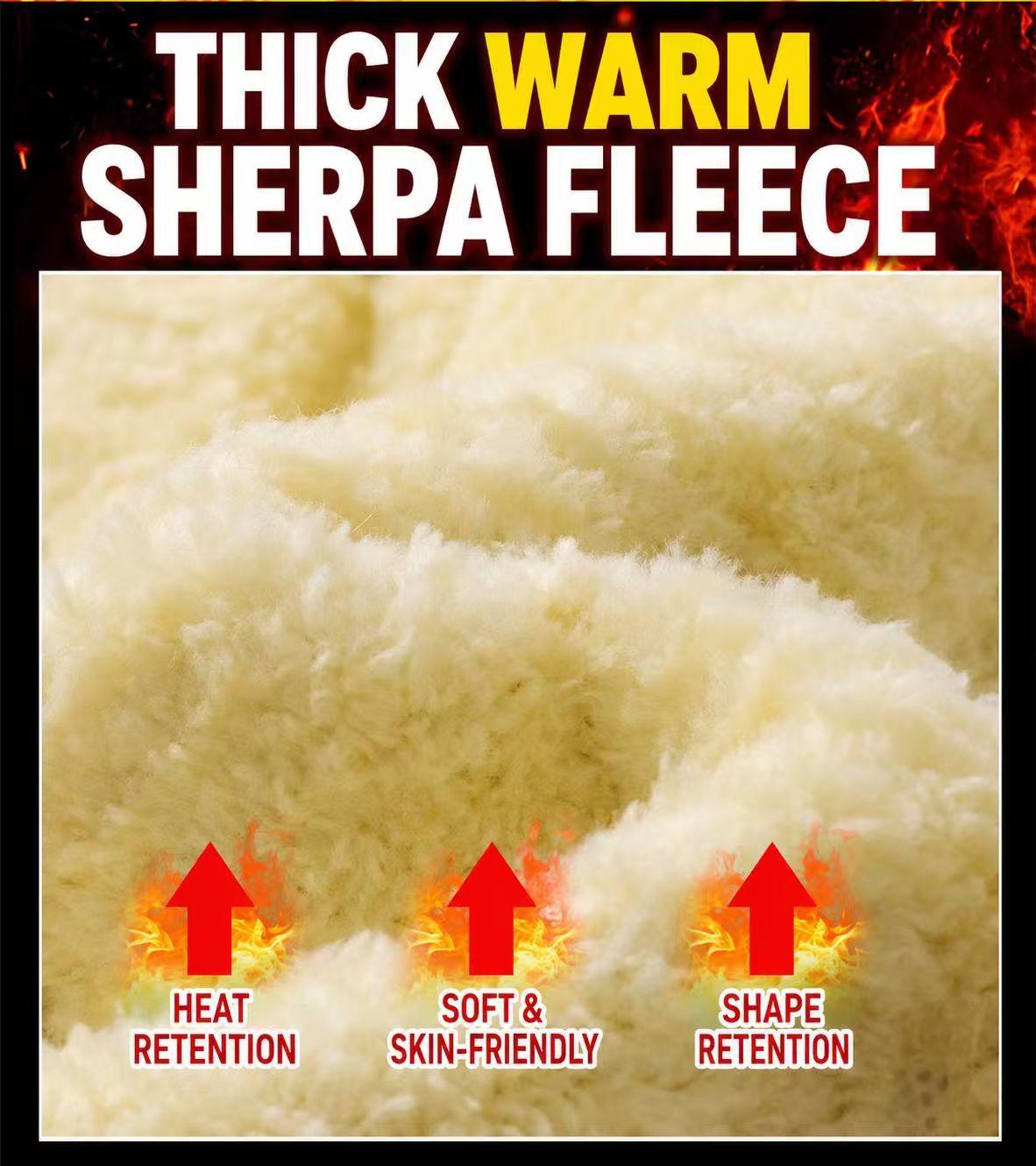Men's Thick Sherpa-Lined Polyester Thermal Pants - High Waist, High-Stretch Elastic Waistband, Windproof Cold-Resistant, Solid Plain Casual Wear Sports Clothes for Daily Commuting, Outdoor Travel, Multi-Size Packs Available