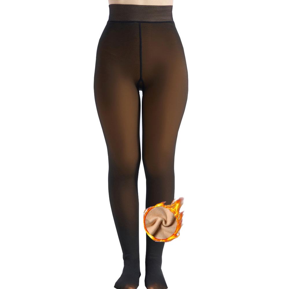 EOJN Women's Fleece Lined Tights Fake Translucent Warm Thermal Pantyhose Fake Sheer Thick Leggings Ladies Under Dress for Winter with Plush Inner Layer,High quality  Faux fur Tights,Soft and Breathable,Hight Stretch,Everyday,Minimalist,Slim.