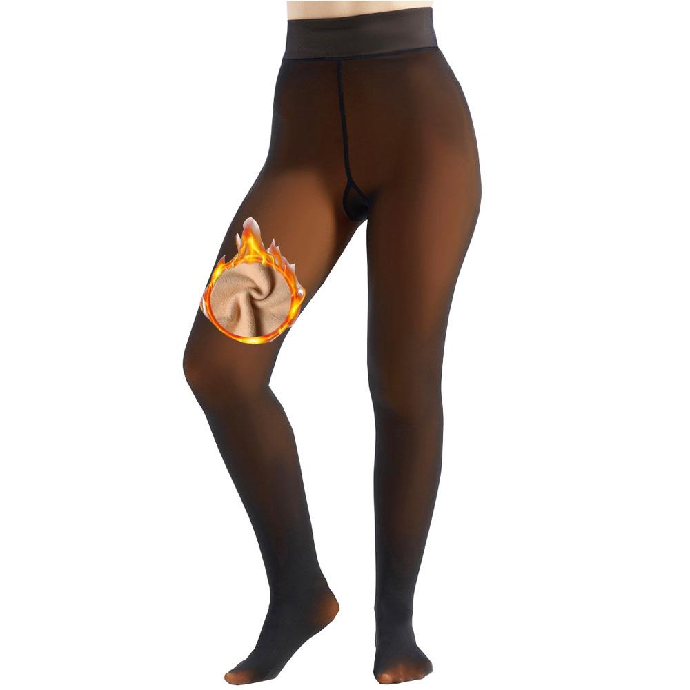EOJN Women's Fleece Lined Tights Fake Translucent Warm Thermal Pantyhose Fake Sheer Thick Leggings Ladies Under Dress for Winter with Plush Inner Layer,High quality  Faux fur Tights,Soft and Breathable,Hight Stretch,Everyday,Minimalist,Slim.