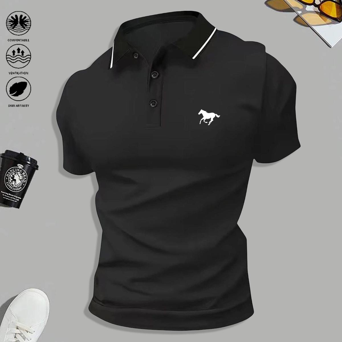 Men's Sporty Short Sleeve Polo Shirts Casual Performance Tops