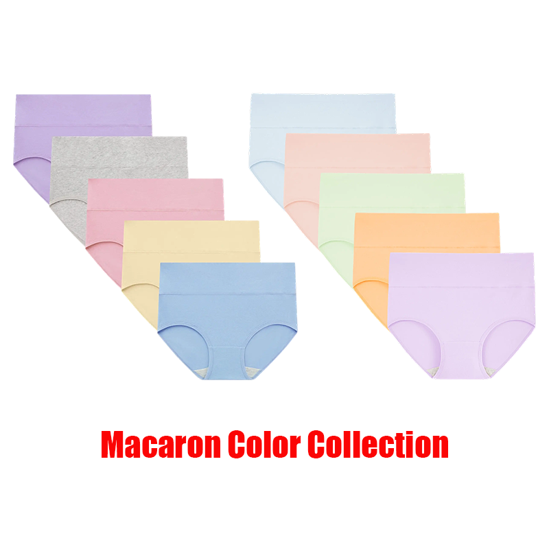 10-Pack Women's High Waisted Cotton Panties – Soft Breathable Full Coverage Briefs