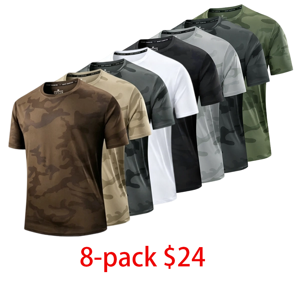 Men's 8-Piece Camouflage Short Sleeve Set