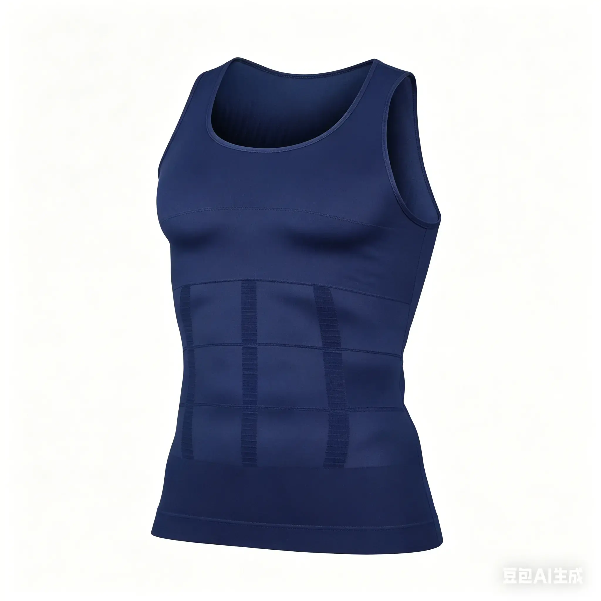Men's Round Neck Compression Tank Top – Slimming Body Shaper Vest, Seamless Abdominal Corset Shirt for Gym Workout & Fitness，International shipping available