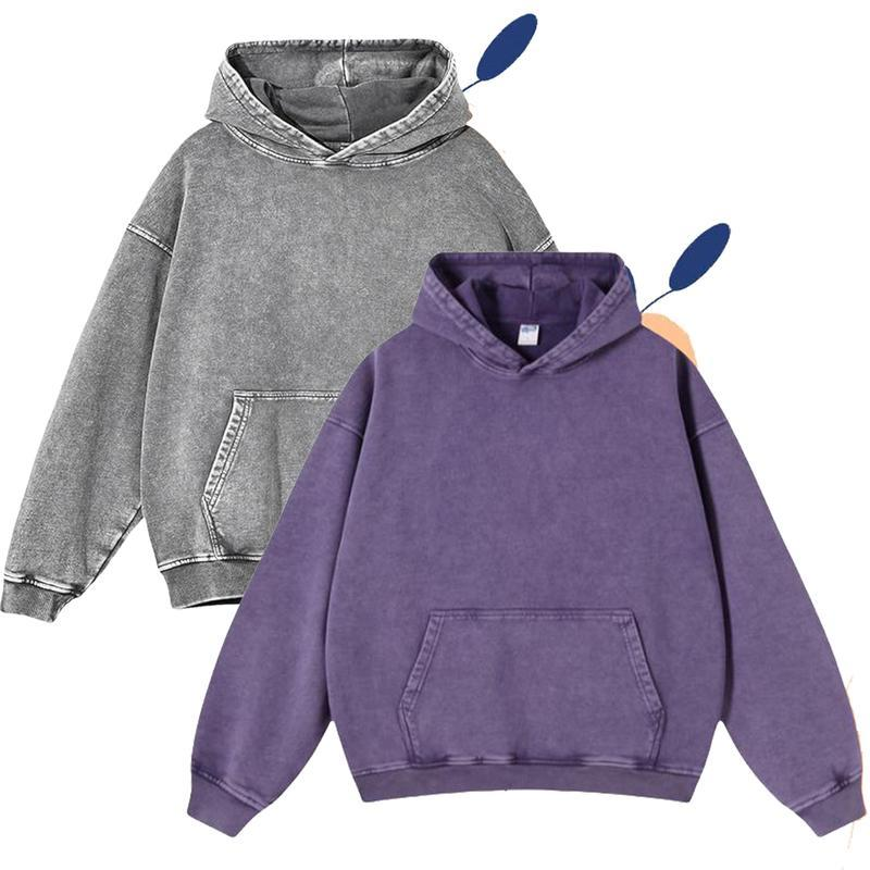 4-Pack Acid Wash Hoodie – Oversized Vintage Unisex Heavyweight Distressed Hoodie