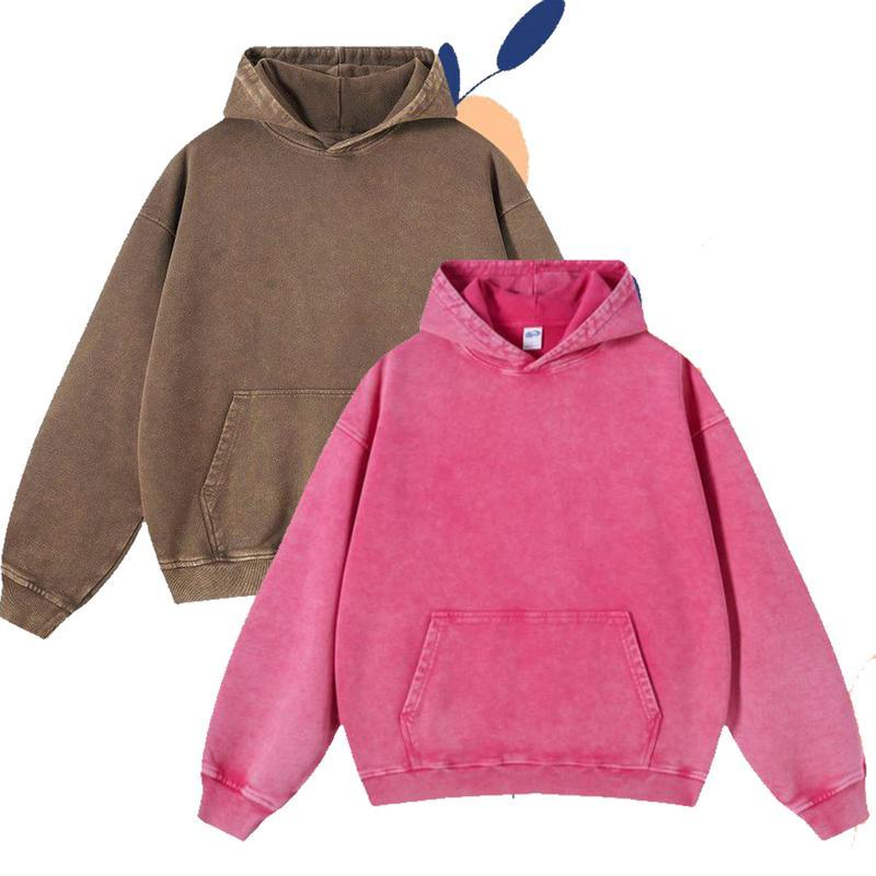 4-Pack Acid Wash Hoodie – Oversized Vintage Unisex Heavyweight Distressed Hoodie