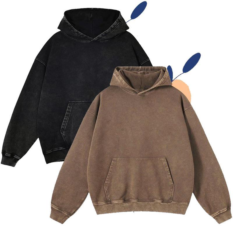 4-Pack Acid Wash Hoodie – Oversized Vintage Unisex Heavyweight Distressed Hoodie