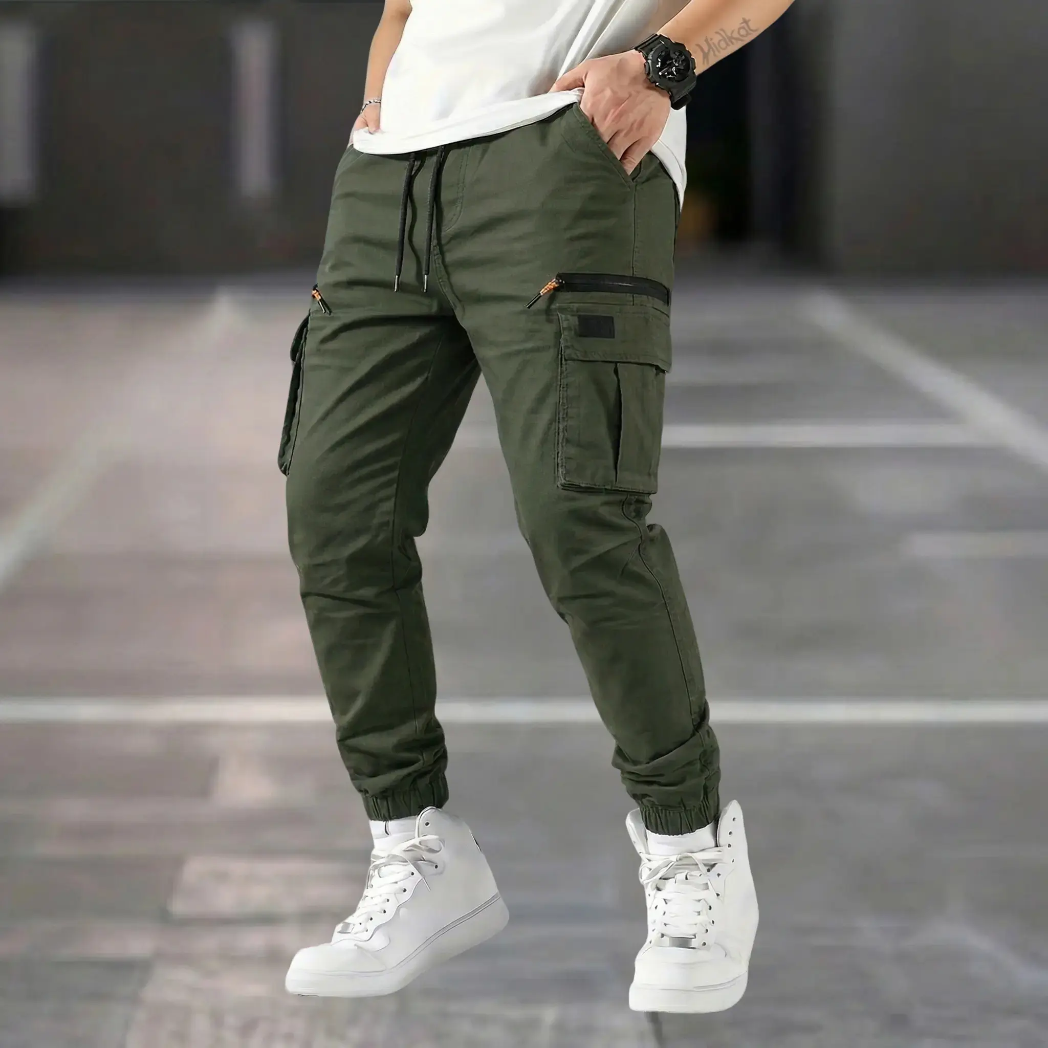 Men's 6-Pack Outdoor Cargo Pants - Tactical Straight-Tapered, Zip Pockets, All-Season
