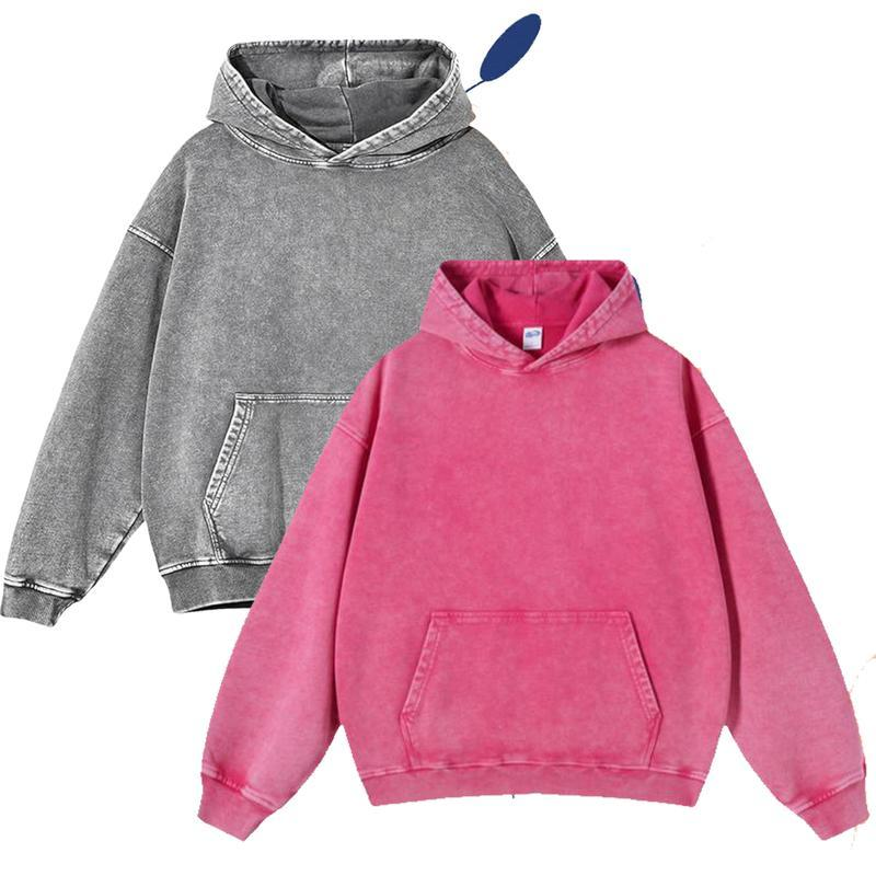 4-Pack Acid Wash Hoodie – Oversized Vintage Unisex Heavyweight Distressed Hoodie