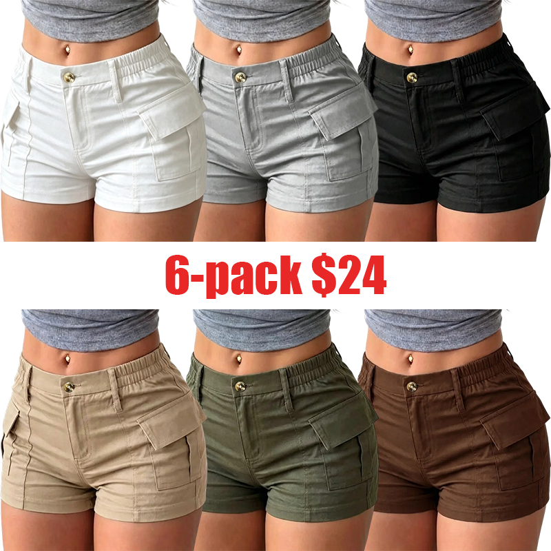 Women's 6-Pack Summer Cargo Shorts