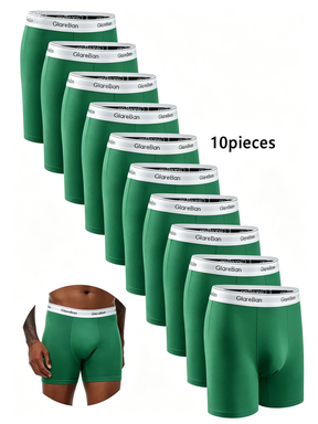 Men's 10-Pack Mid-Length Boxer Briefs – Comfortable Casual Daily Underwear